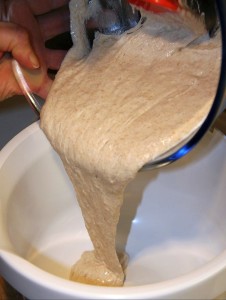 Sourdough starter in bowl Sourdough starter in bowl