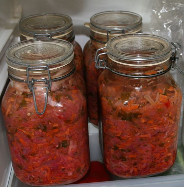 lacto-fermented veggies in fridge