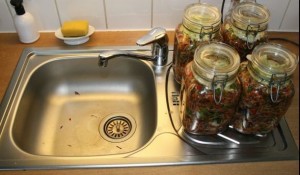 jars on kitchen sink